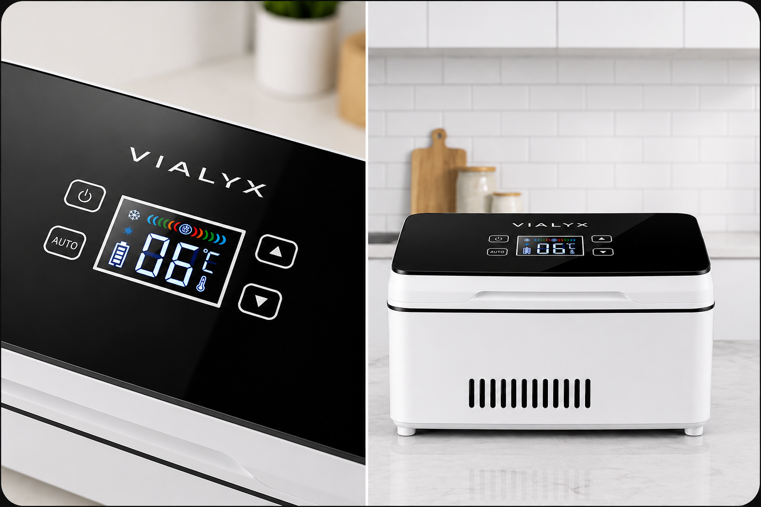 Front panel of the VIALYX™ peptide fridge